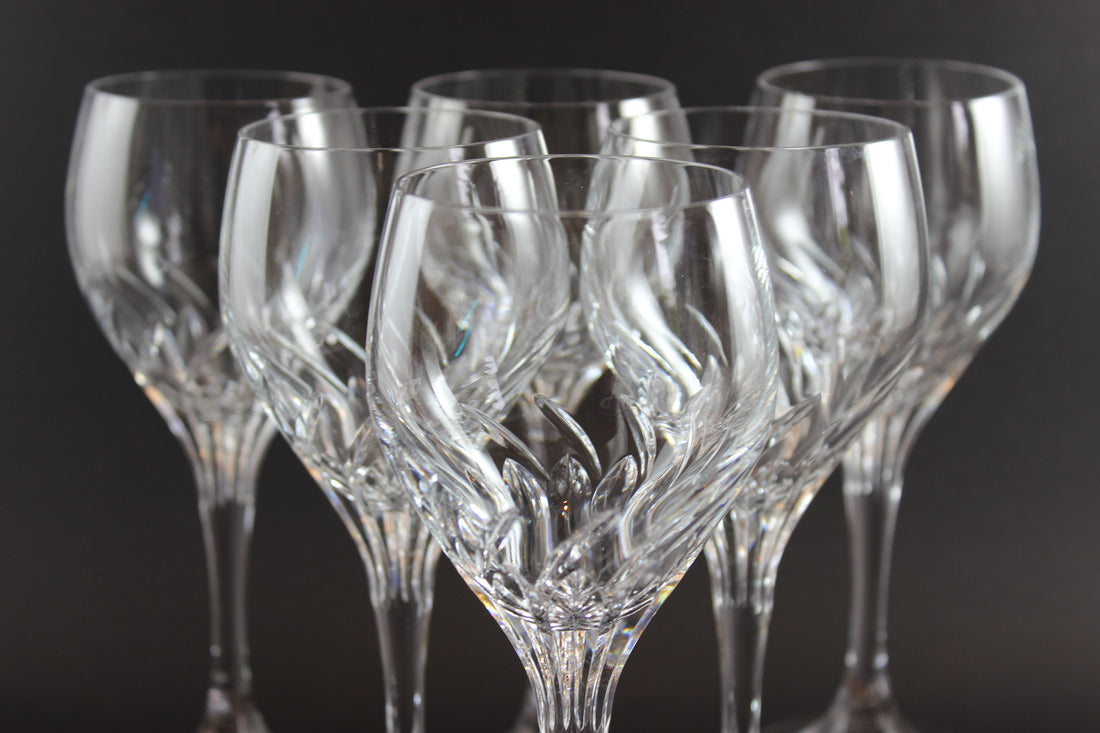 Schott-Zwiesel Crystal, Carousel Pattern, Burgundy Glasses