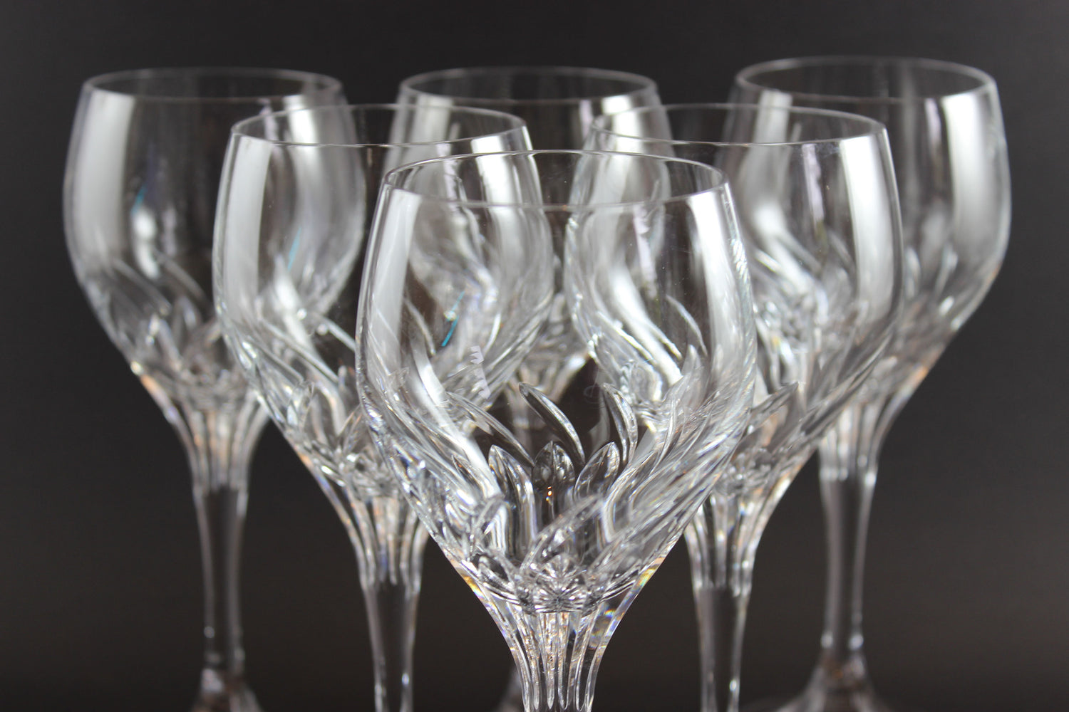 Schott-Zwiesel Crystal, Carousel Pattern, Burgundy Glasses