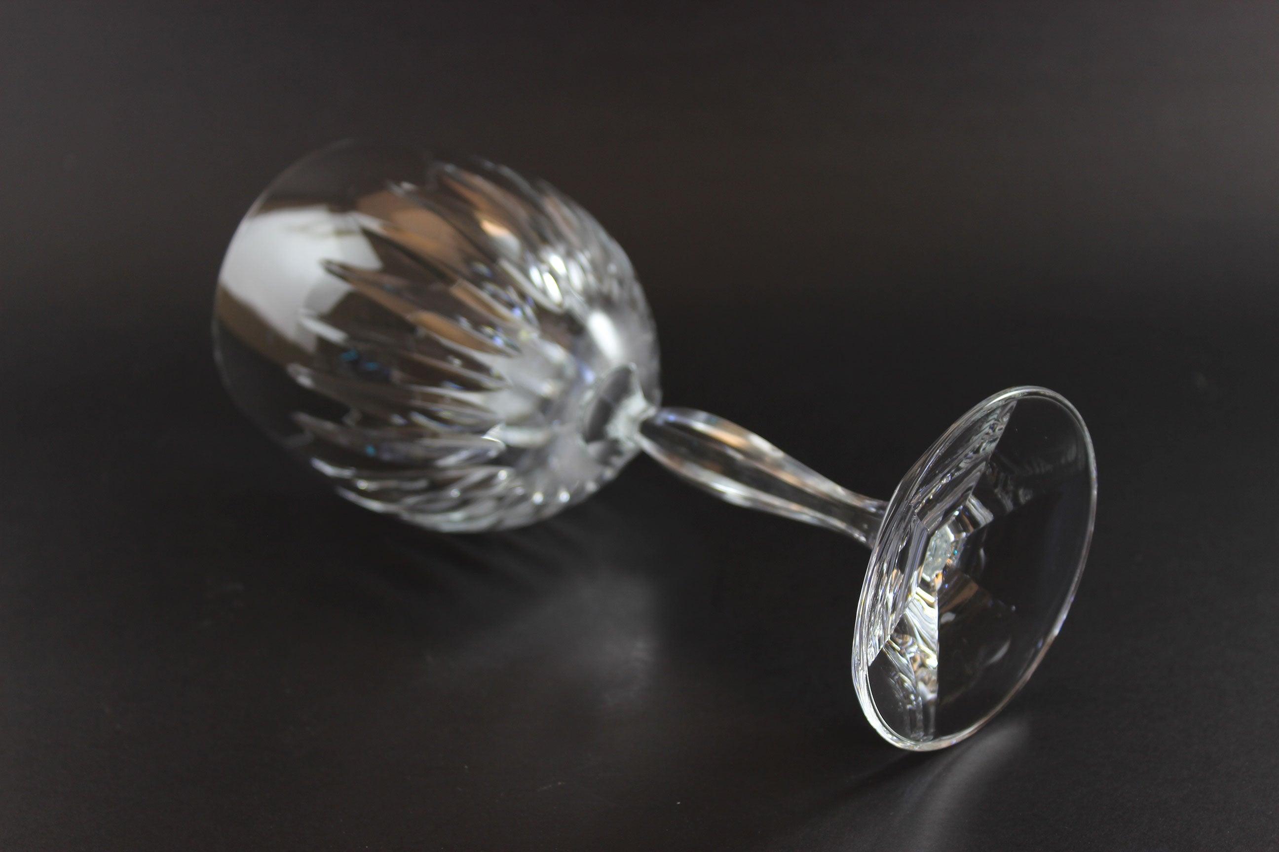 Schott-Zwiesel crystal wine glasses on a dark background