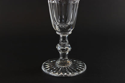 Clear crystal Champagne flute on a black background