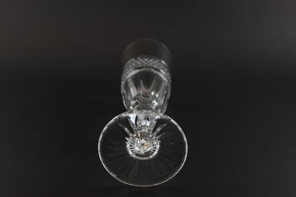 Clear crystal Champagne flute on a black background
