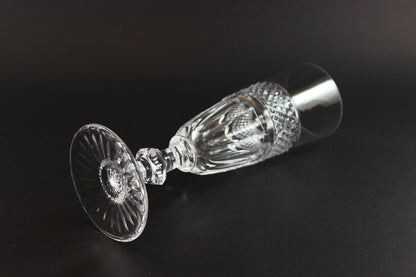 Clear crystal Champagne flute on a black background
