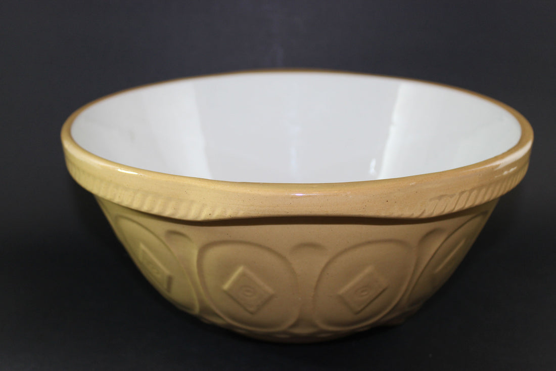 T. G. Green, Vintage Yellow Ware Gripstand Mixing Bowl, 11 Inch