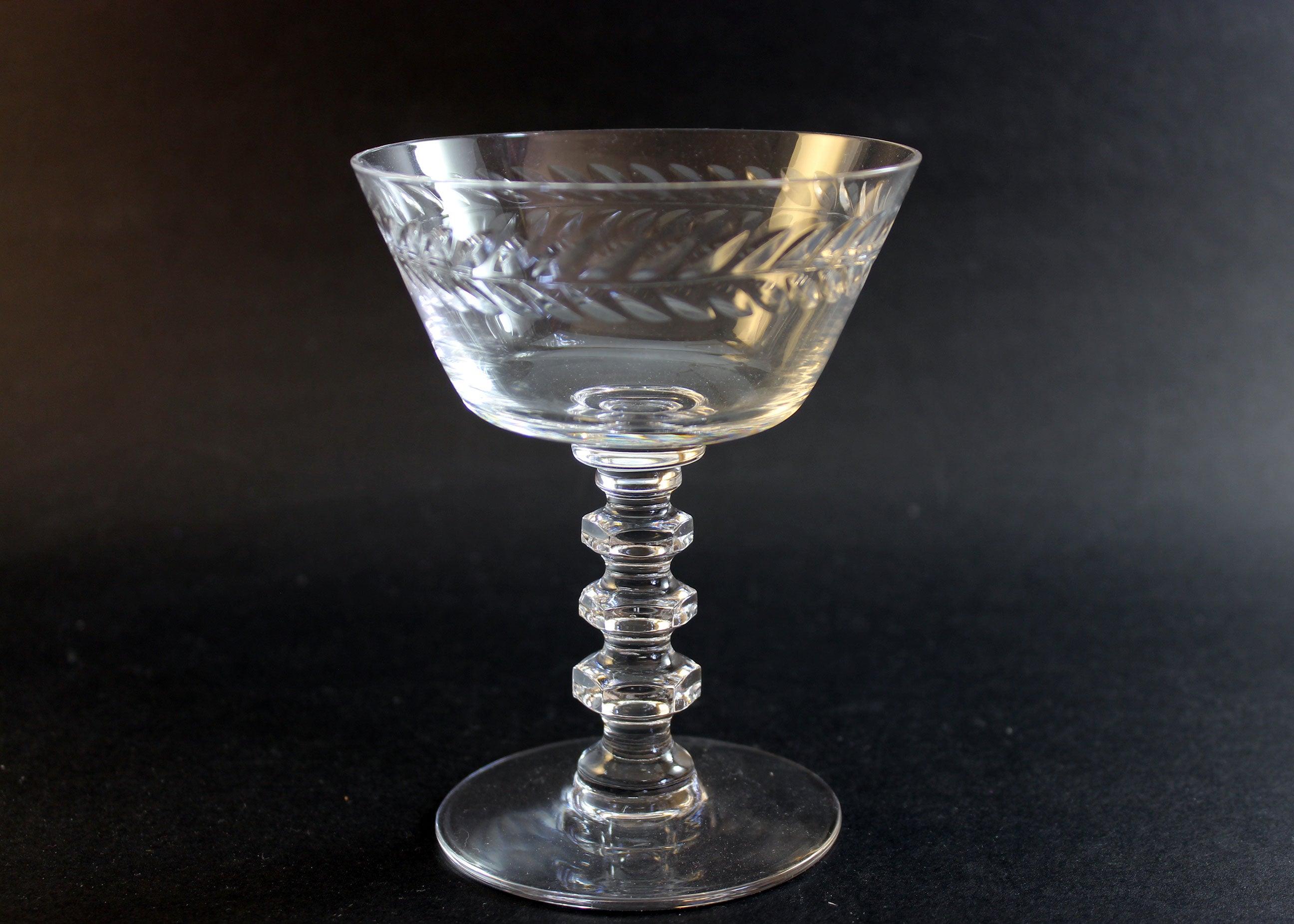 Tiffin-Franciscan Champagne Coupe, Woodstock Pattern