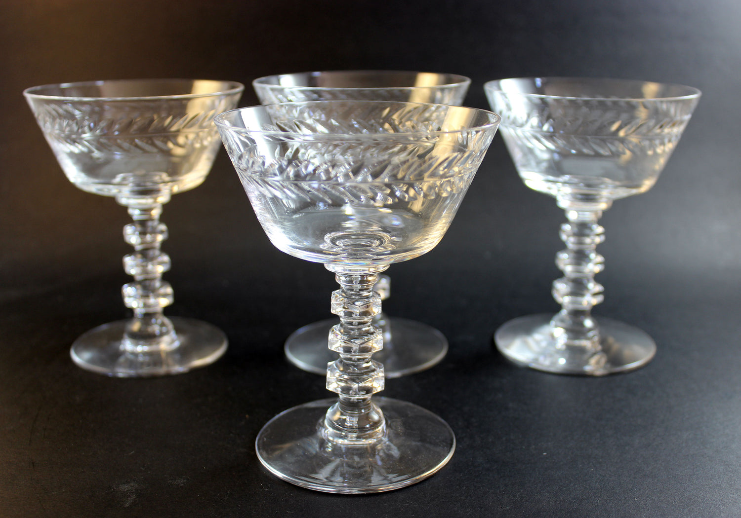 Tiffin-Franciscan Champagne Coupe, Woodstock Pattern