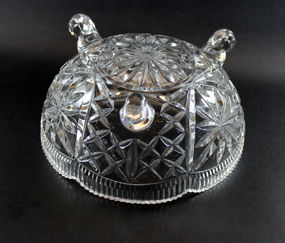 Tri-Footed Heavy Cut Crystal Bowl