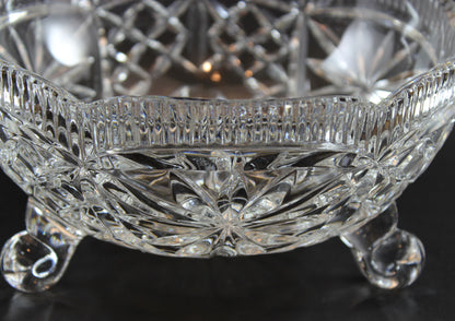 Tri-Footed Heavy Cut Crystal Bowl