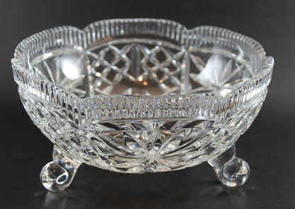 Tri-Footed Heavy Cut Crystal Bowl