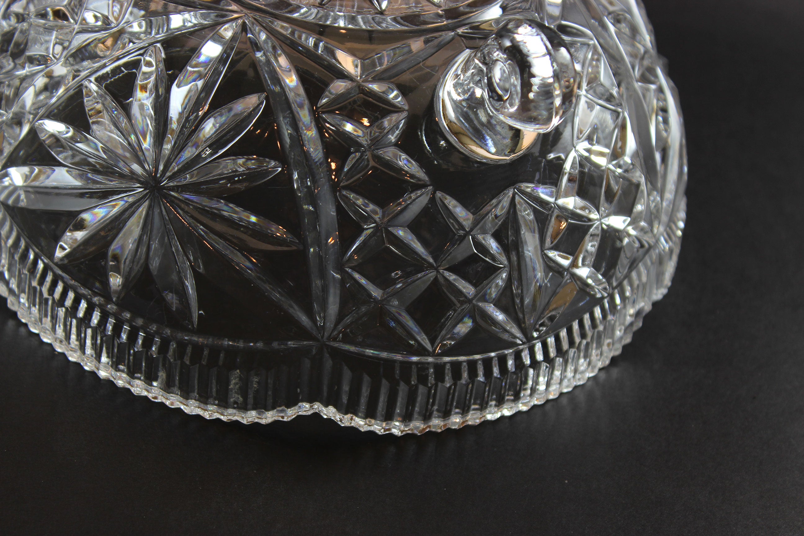 Tri-Footed Heavy Cut Crystal Bowl