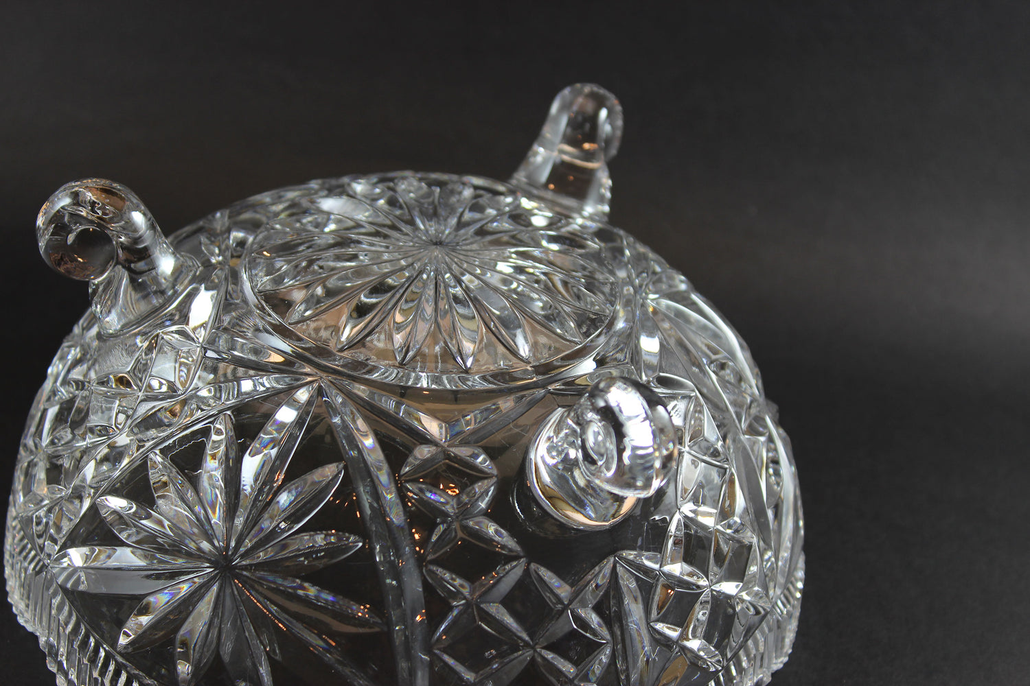 Tri-Footed Heavy Cut Crystal Bowl