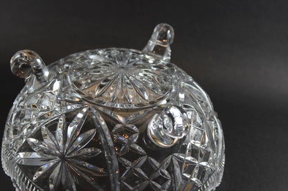 Tri-Footed Heavy Cut Crystal Bowl