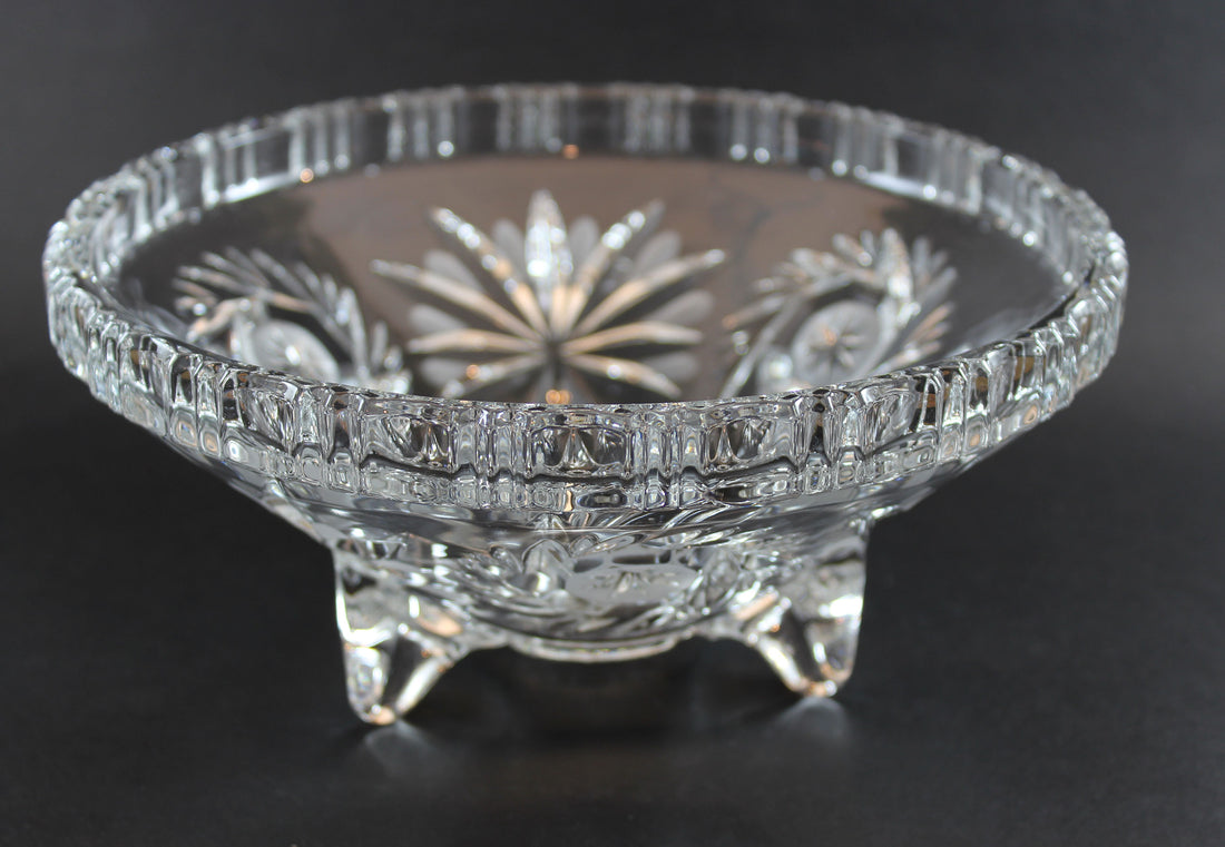 Triangular Footed Glass Bowl