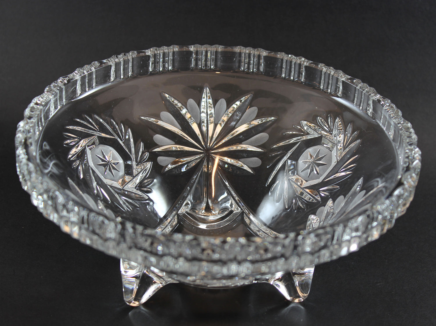 Triangular Footed Glass Bowl