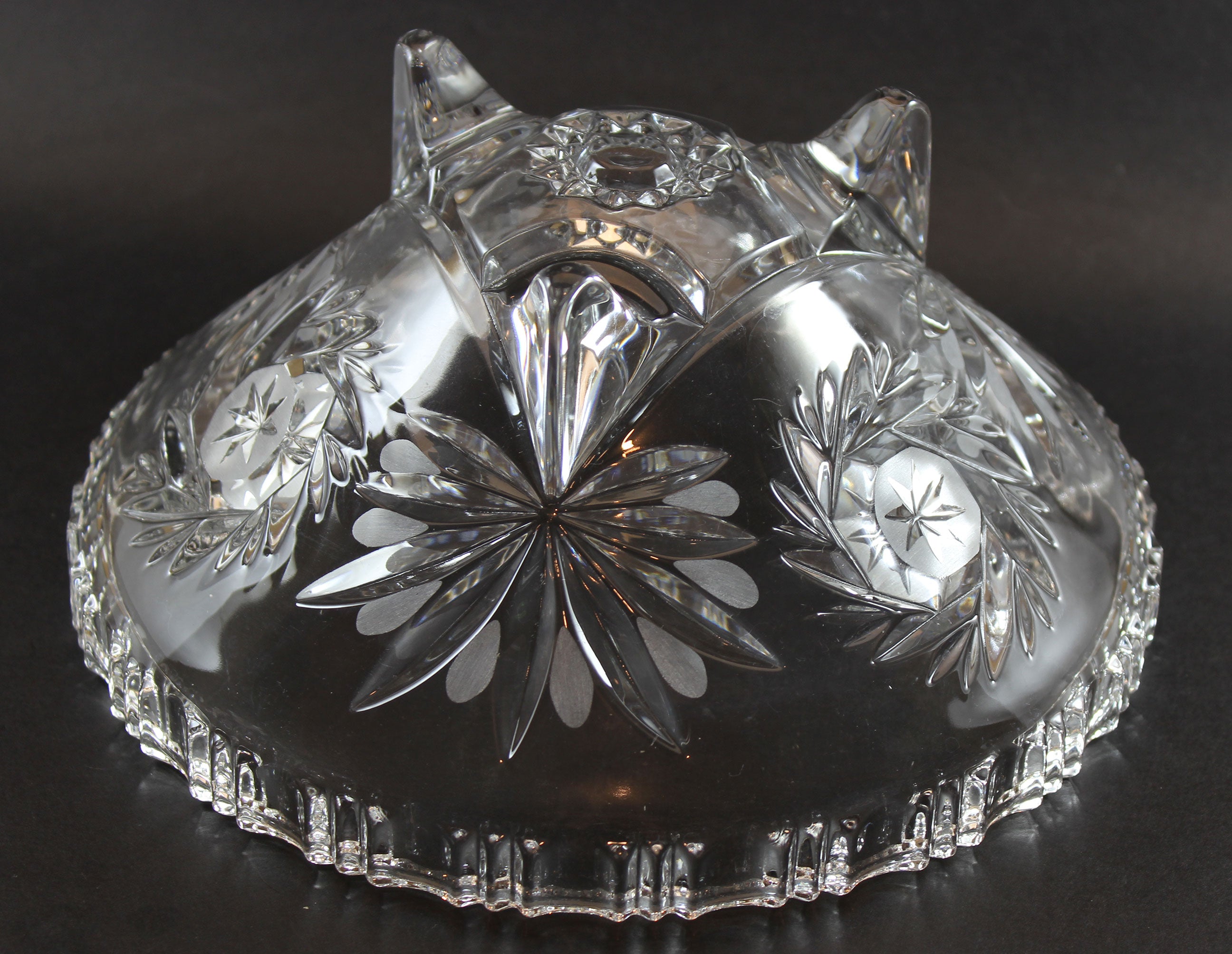 Triangular Footed Glass Bowl