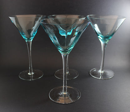 Turquoise Martini or Cosmopolitan Glasses