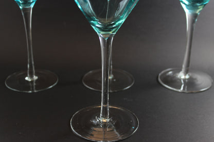 Turquoise Martini or Cosmopolitan Glasses