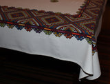 Ukrainian Print, Vintage Linen Tablecloth