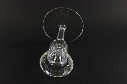 Clear crystal candlestick on a black background