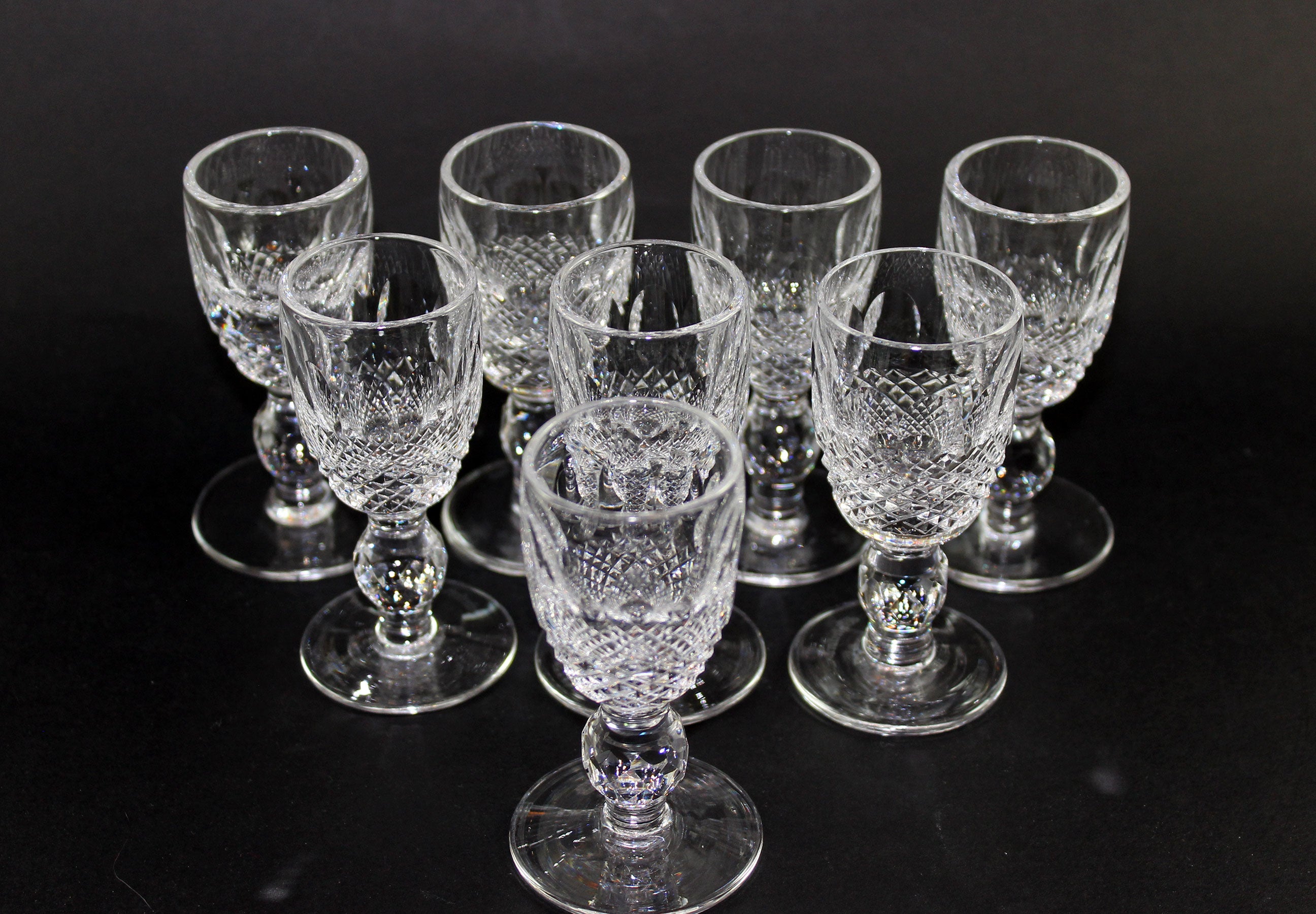 Waterford Crystal TRAMORE, Cordial/Liquour 2-7/8” Cut Glass, Set top of 5 Vintage