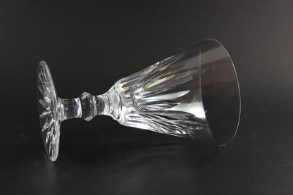 Cut crystal goblet on a black background