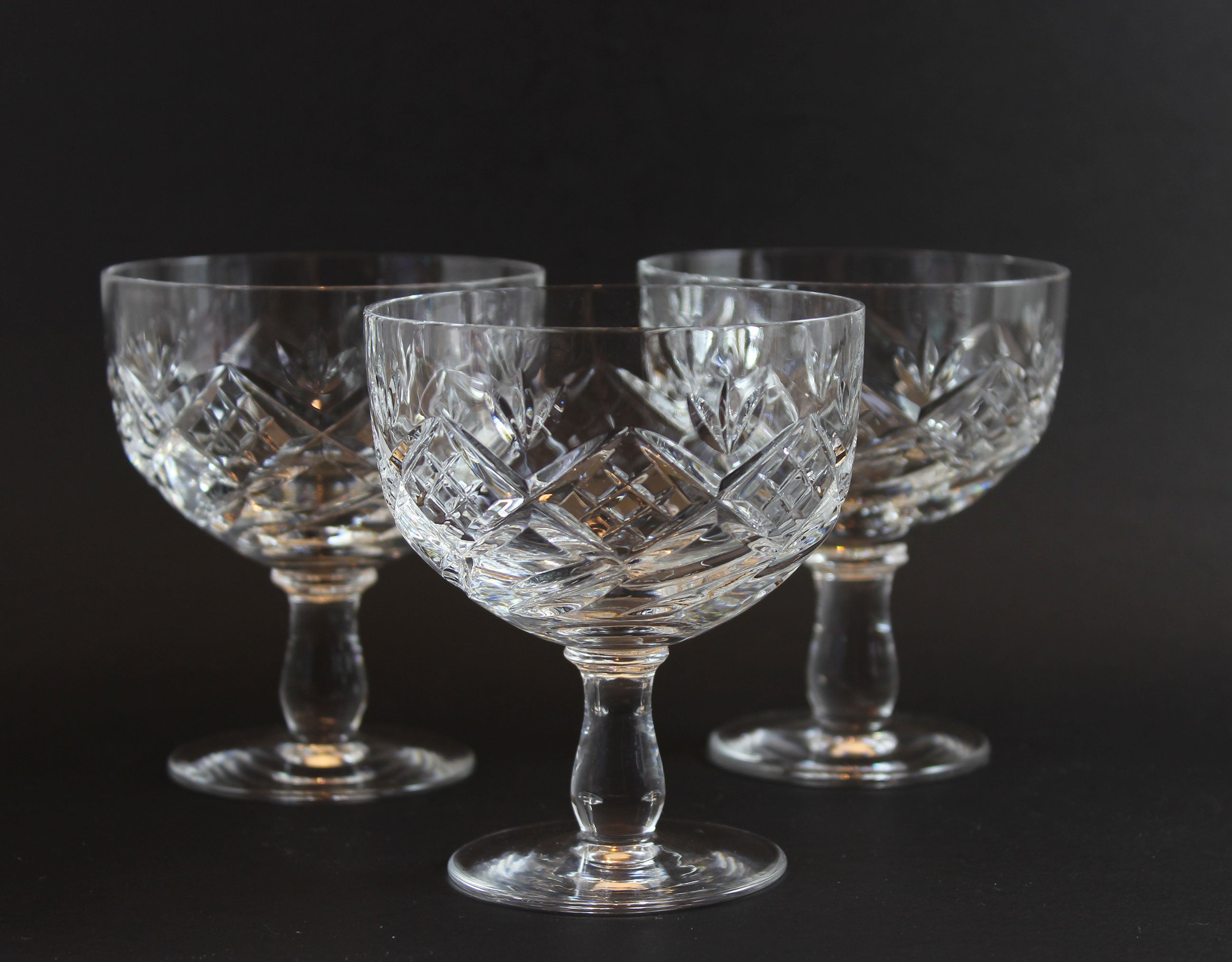 Webb Corbett Crystal, Champagne or Dessert Glasses