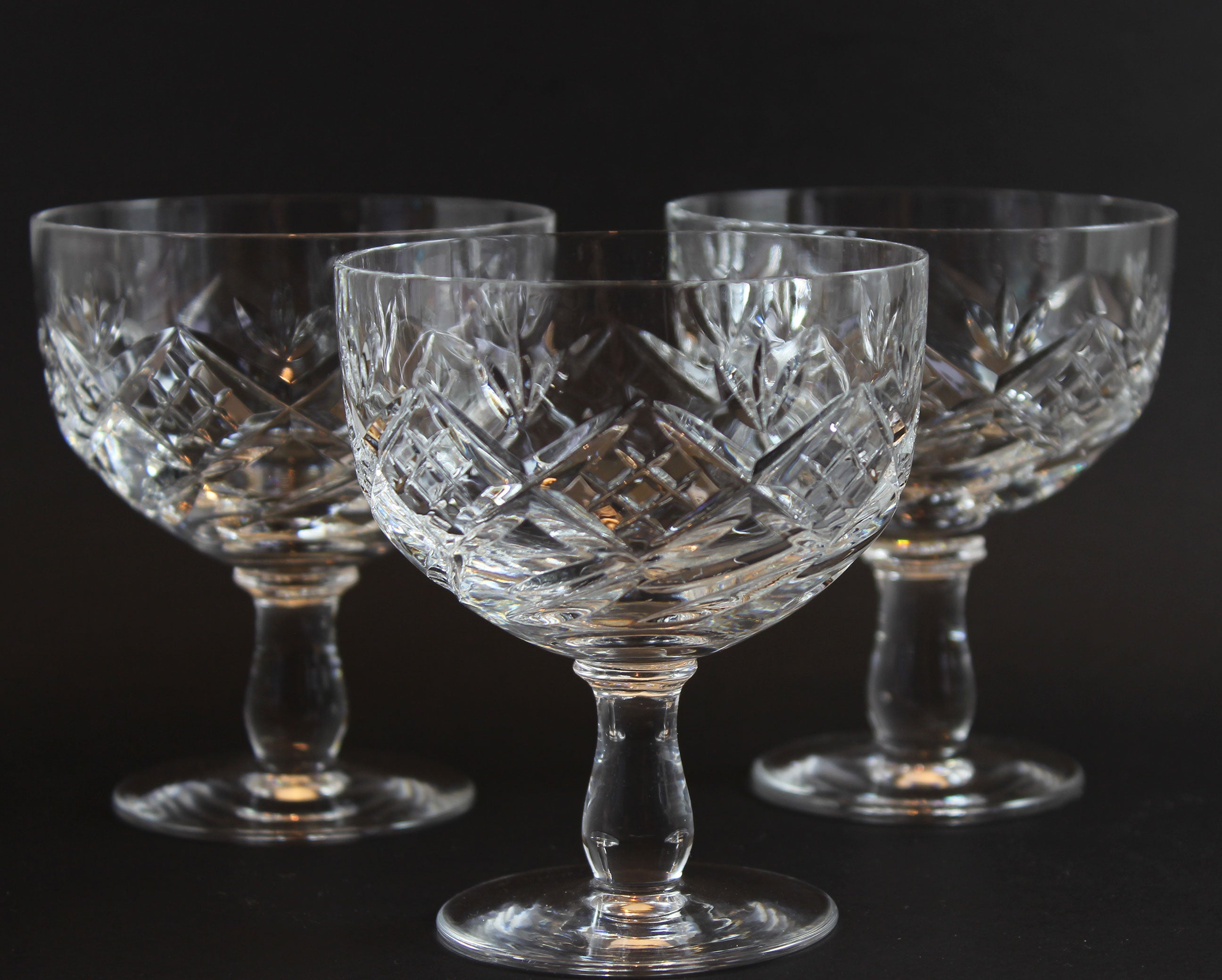 Webb Corbett Crystal, Champagne or Dessert Glasses