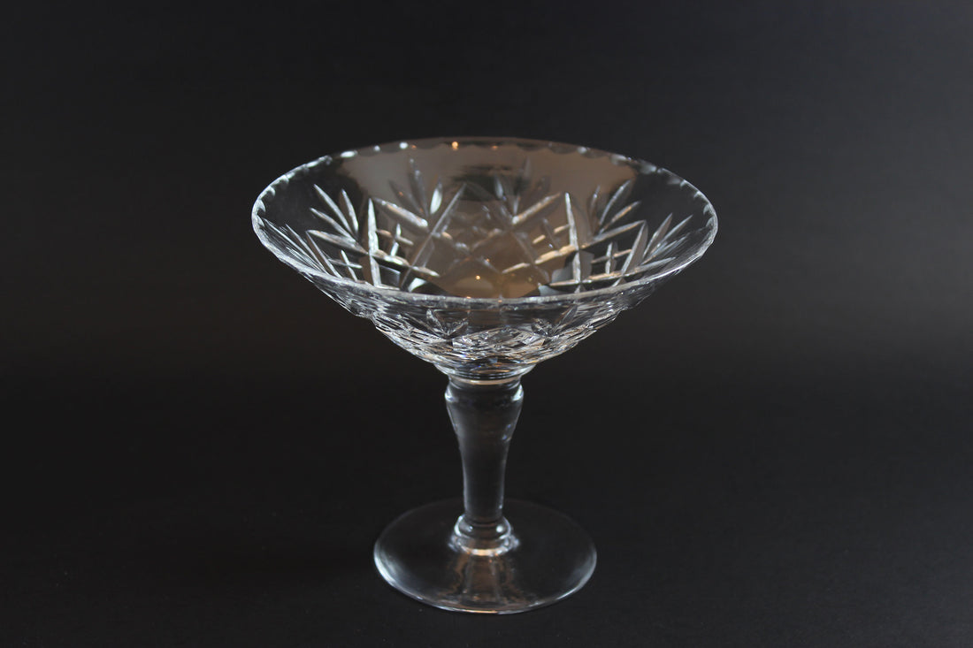 Webb Corbett Crystal, Compote Dish, Georgian Pattern