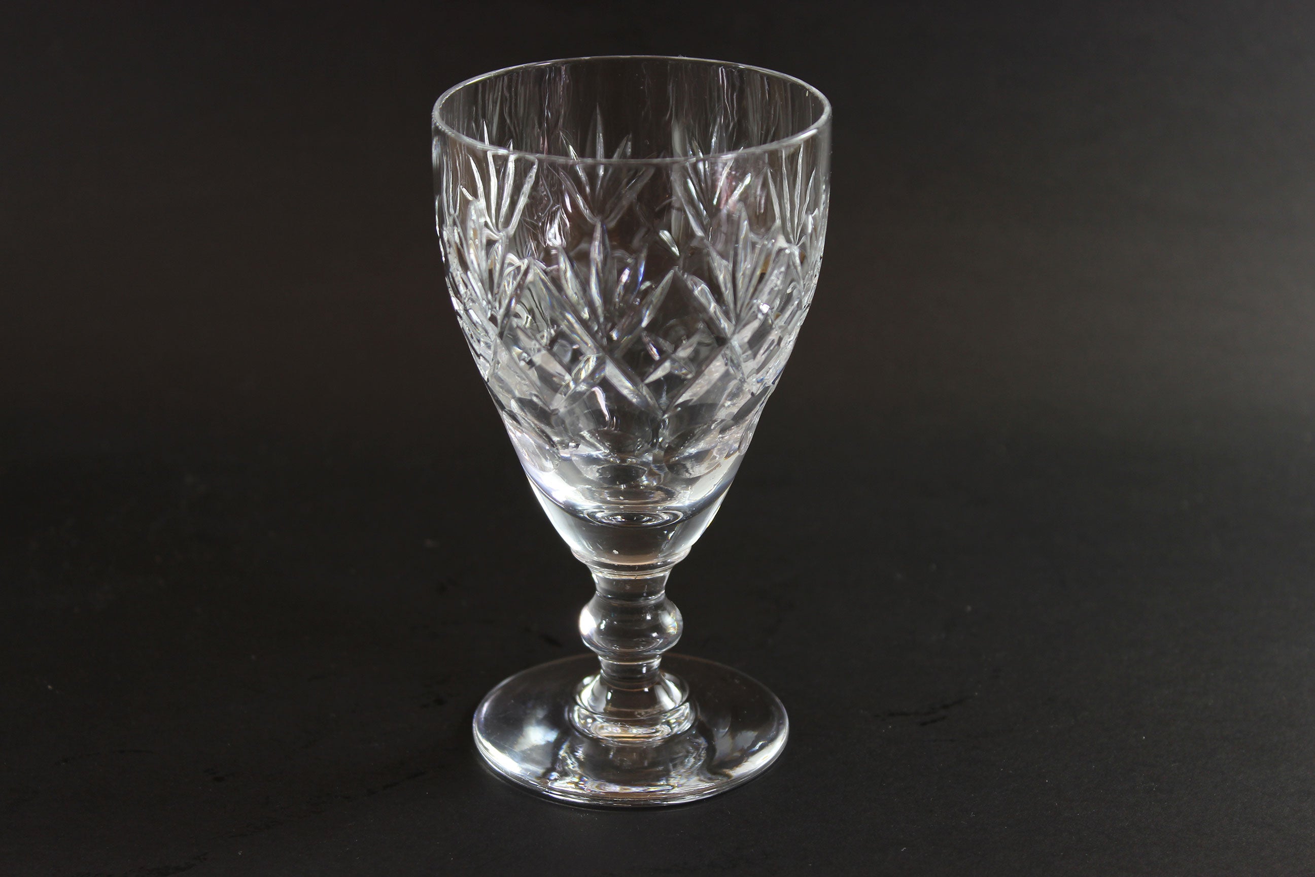 Webb Corbett Crystal, Claret Wine Glasses, Georgian Pattern