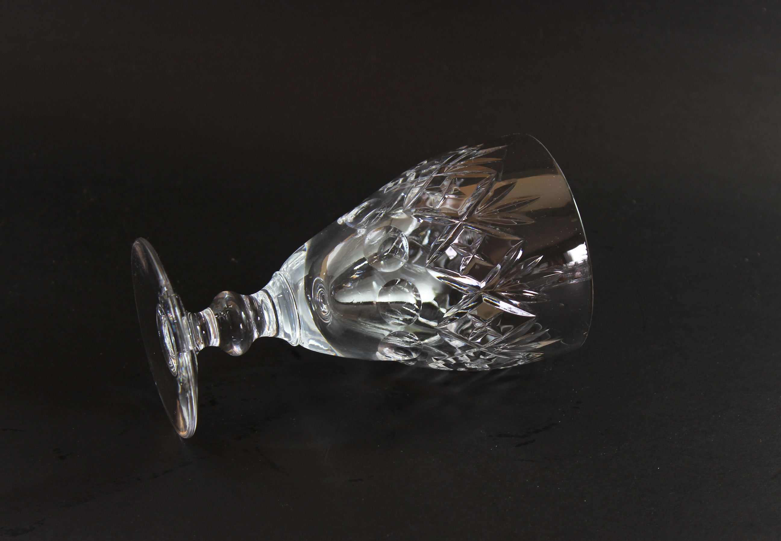Webb Corbett Crystal, Claret Wine Glasses, Georgian Pattern