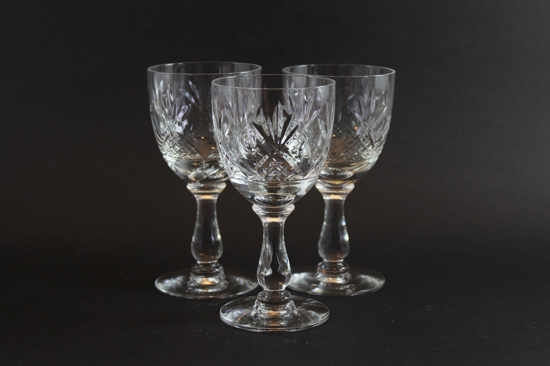 Webb Corbett Crystal, Sherry or Port Glasses, Unknown Pattern