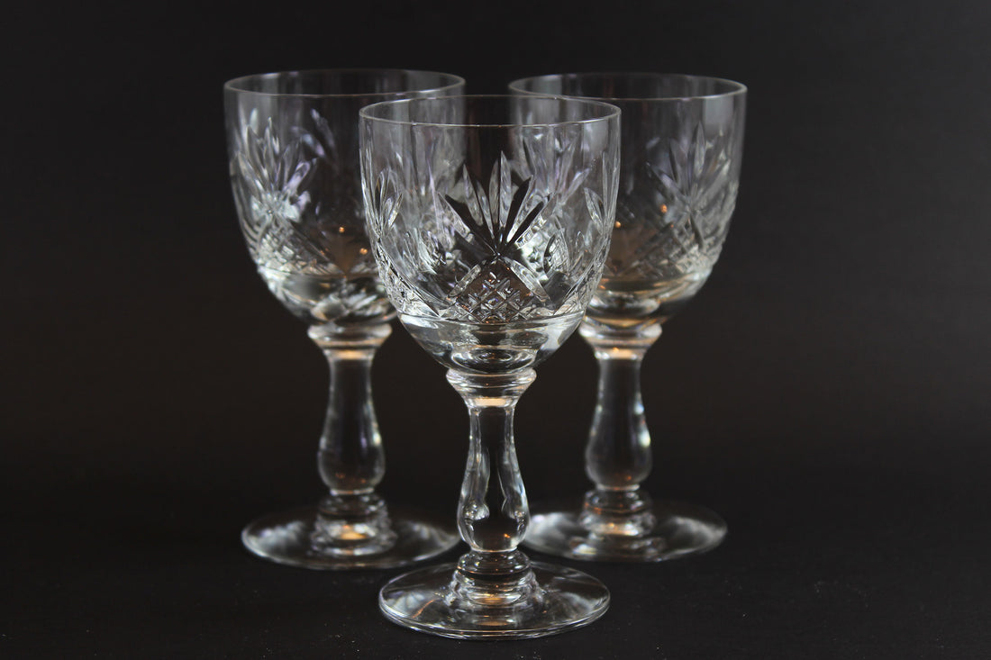 Webb Corbett Crystal, Sherry or Port Glasses, Unknown Pattern