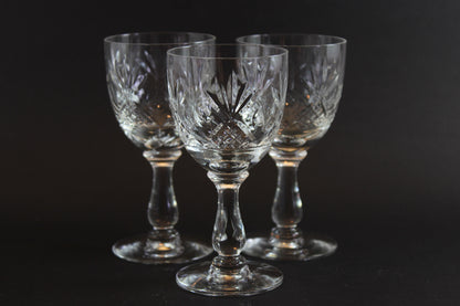 Webb Corbett Crystal, Sherry or Port Glasses, Unknown Pattern