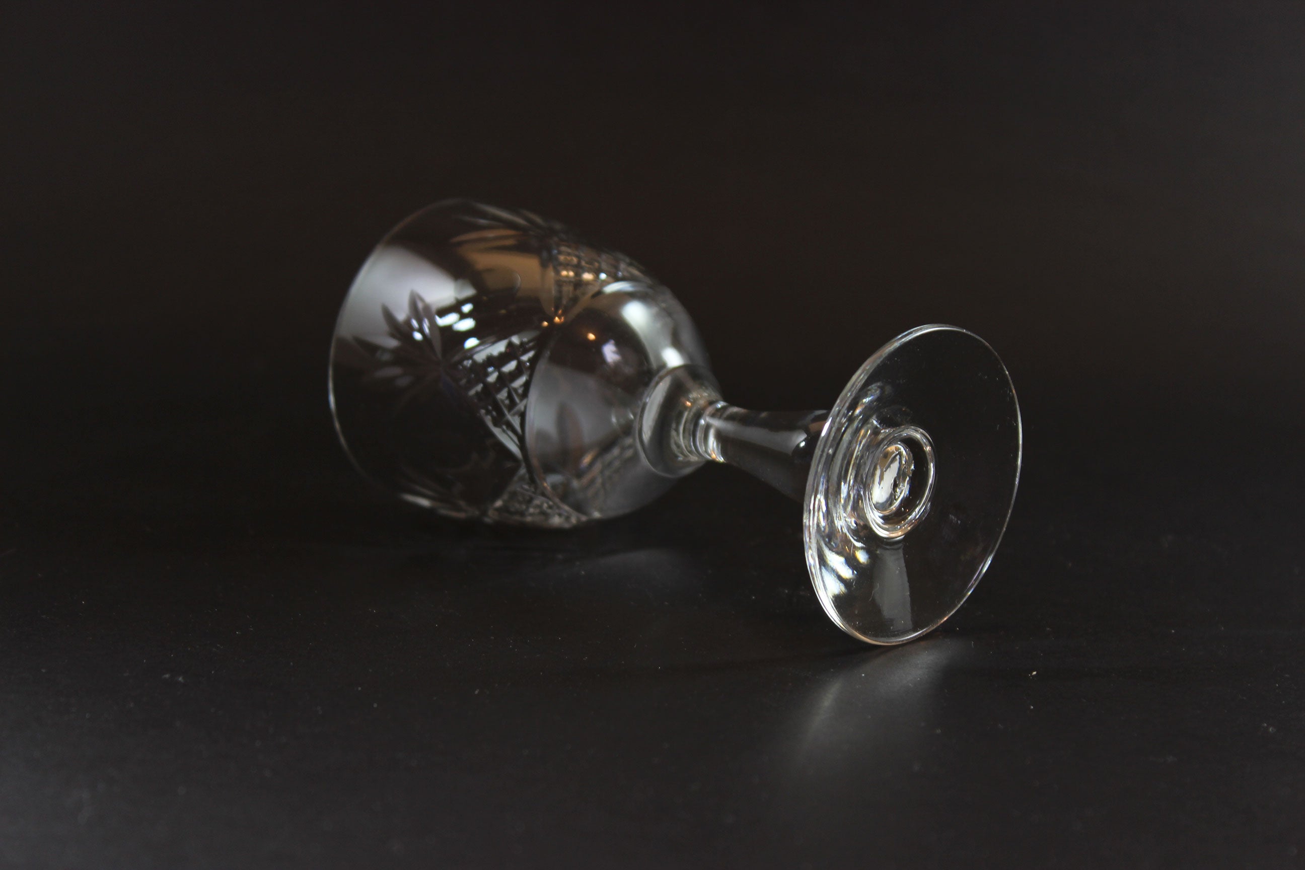 Webb Corbett Crystal, Sherry or Port Glasses, Unknown Pattern