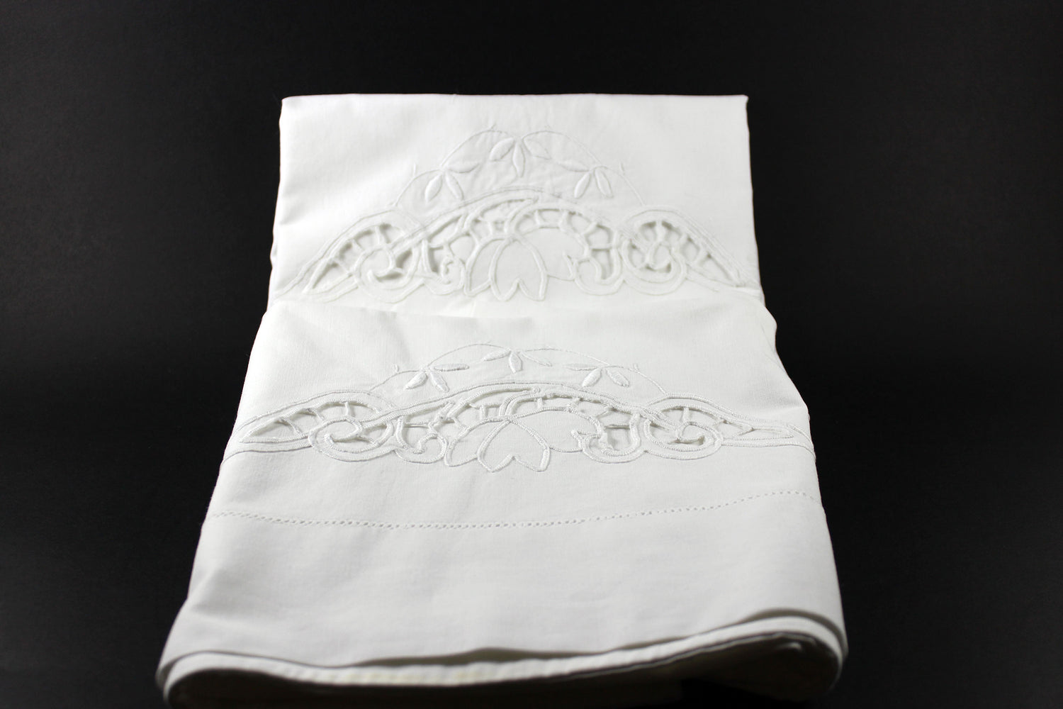 Vintage White Cut Work Embroidered Pillowcases