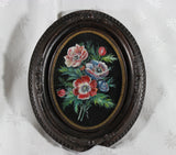 Antique Oval Frame with Floral Painting