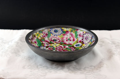 Japanese Porcelain Ware Pewter and Porcelain Bowl