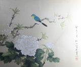Asian Ink Wash Painting, Blue Bird