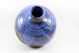 Dubois, Belgium Stoneware Vase - Blue on Black Stoneware