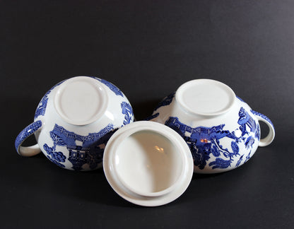 Blue Willow, Creamer and Sugar, Johnson Brothers