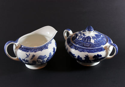 Blue Willow, Creamer and Sugar, Johnson Brothers