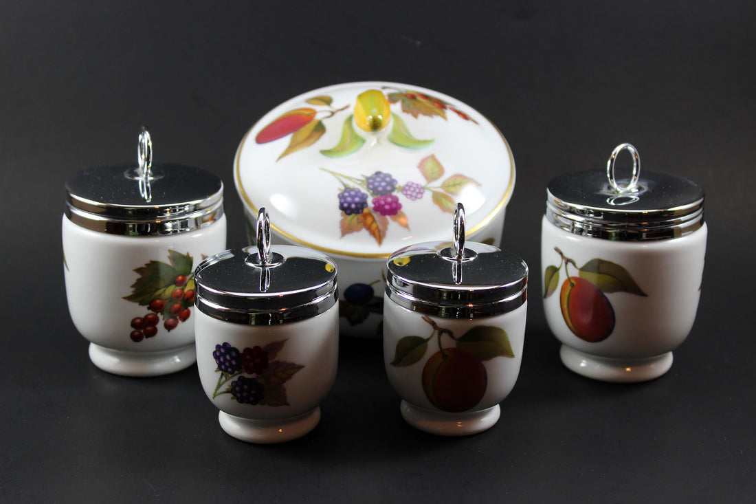 Royal Worcester Evesham Covered Dish &amp; Egg Coddlers