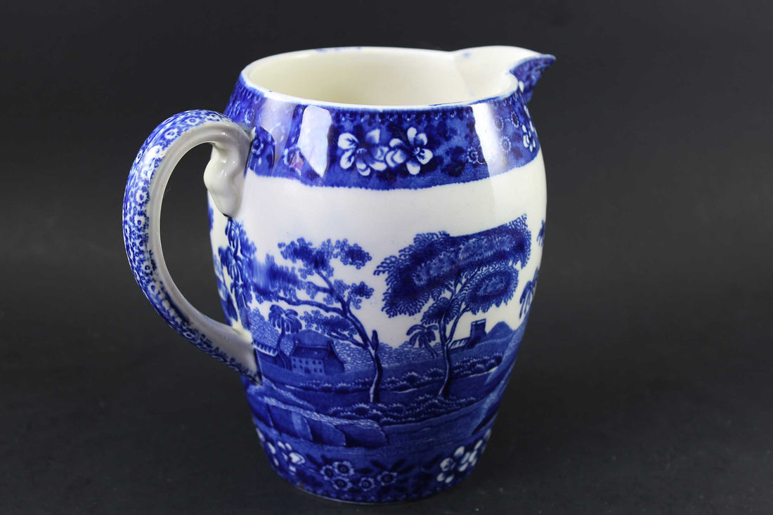 Antique Copeland Spode Blue Tower Jug / Pitcher