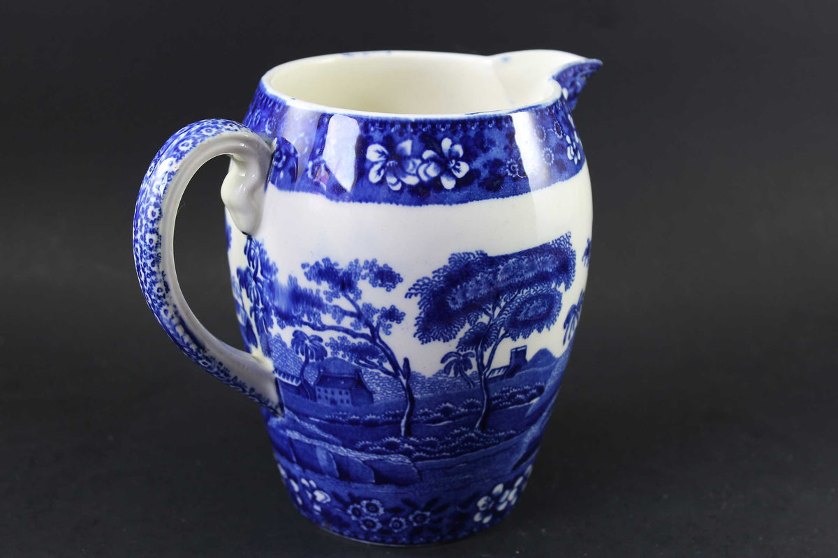 Antique Copeland Spode Blue Tower Jug / Pitcher – With A Past