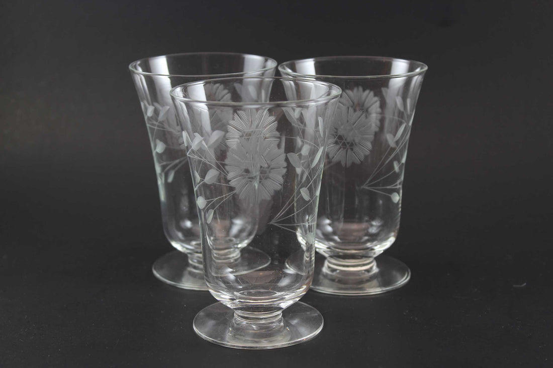 Cornflower Crystal Parfait Glasses Non-Optic