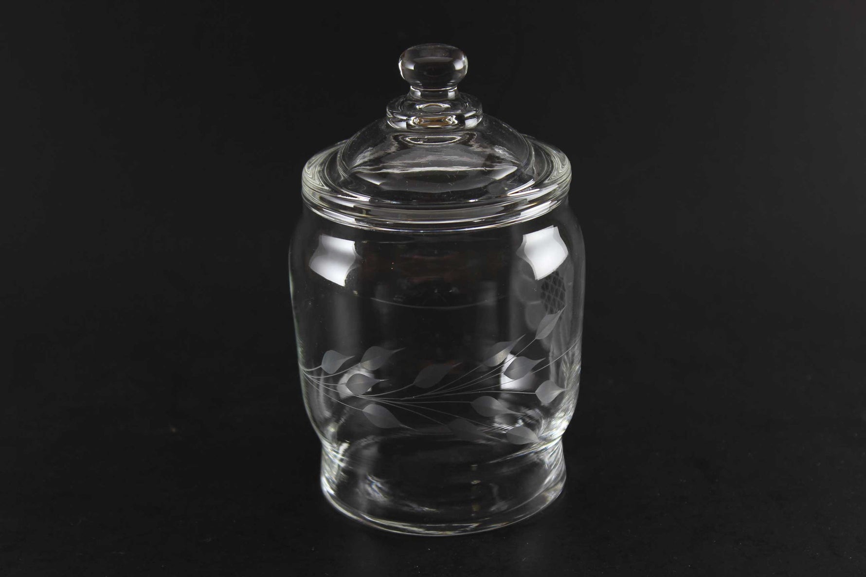 Hughes Corn Flower Crystal Jam/Condiment Jar With A Past