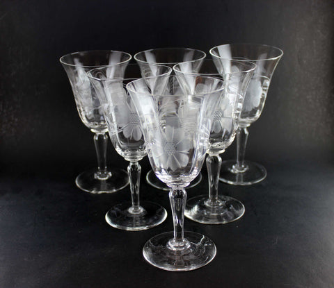 Hughes Cornflower Crystal Water/Red Wine Goblets