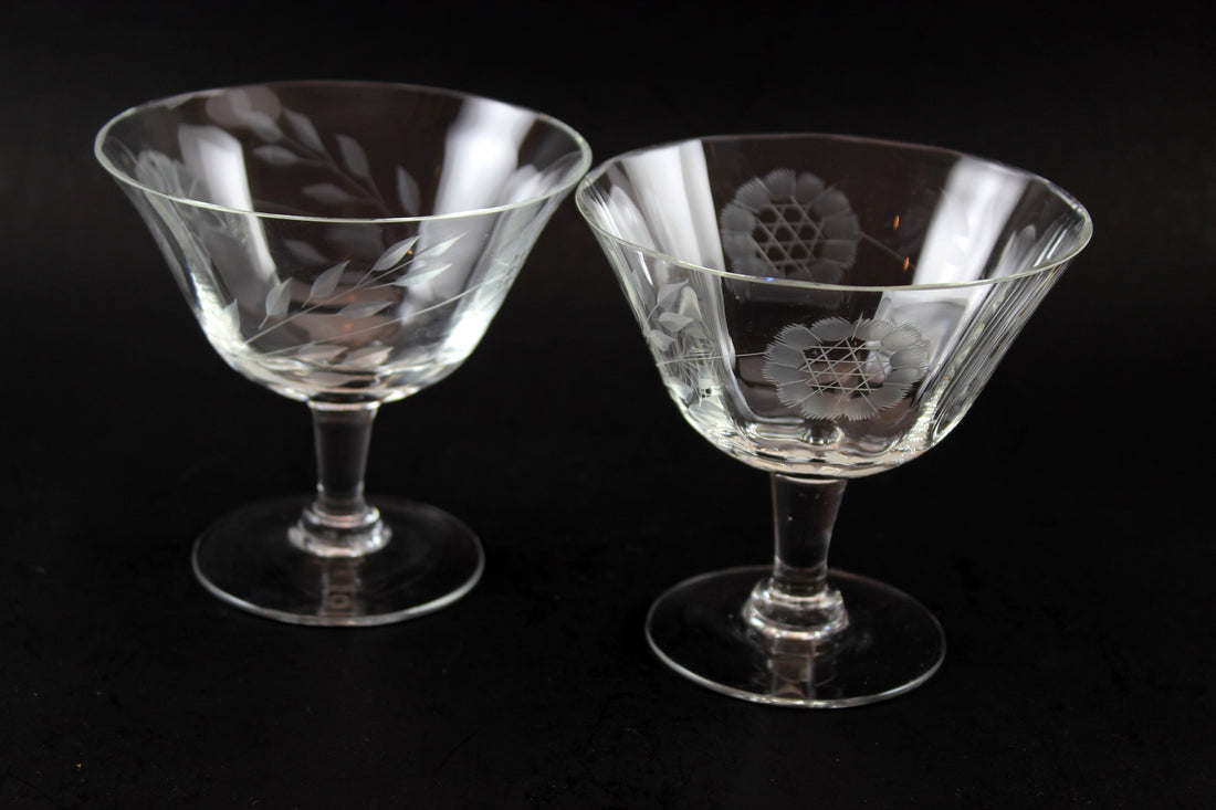 Hughes Cornflower Crystal Sorbet/Dessert Glasses