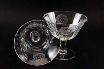 Hughes Cornflower Crystal Sorbet/Dessert Glasses