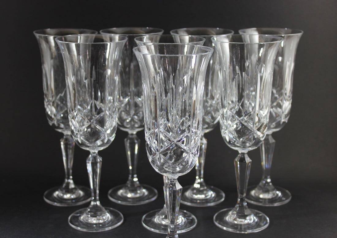 Cross and Olive Crystal Champagne Flute