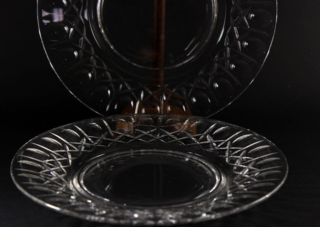 Cross and Olive Crystal Serving Plates